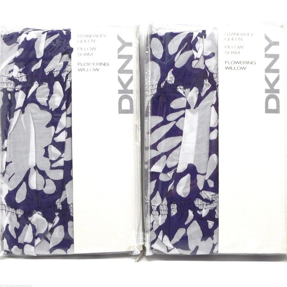 DKNY Blue and White Pillow Sham Set - Picture 1 of 1